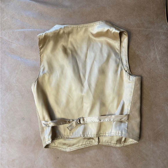 Vintage Cowhide Suede Leather Brown Button Up Vest Women’s Size XL - Picture 6 of 6